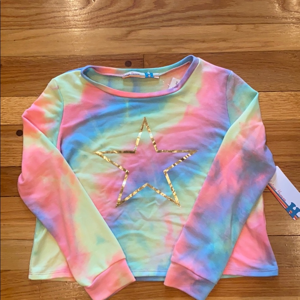 Vintage Havana tie dye crop thermal shirt kids XL